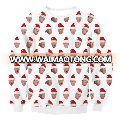 2018 fashion cheap wholesale custom crewneck sweatshirts Christmas Santa Claus patterns 3d printing jumpers woman sweatshirt