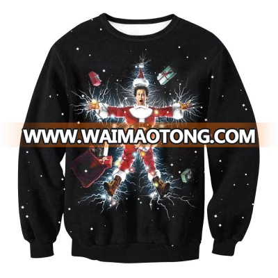 2018 ugly christmas sweatshirt custom crewneck snowflake santa claus printing sweater