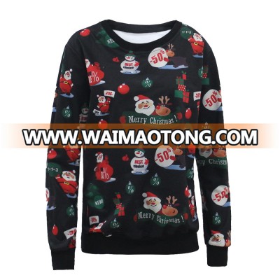 2018 fashion ladies sweaters Santa Claus prints Merry Christmas women sweater