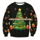 2018 Wholesale cheap OEM  crew neck custom adult sweater Christmas tree patterns ugly Christmas Sweater